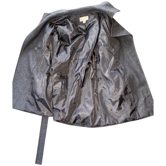 NWOT Michael Kors Asymmetrical Wool Blend Gray Trench Coat 10 - Picture 5 of 7